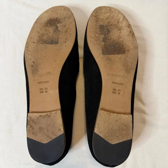 VINCE Black Suede Leather Loafers Vero Cuoio Size 9 - Picture 8 of 9